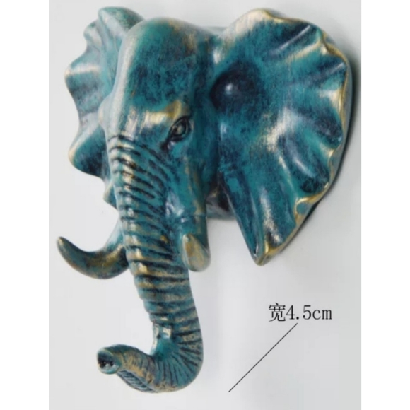 🧡IN STOCK🧡BLUE/GREEN ELEPHANT wall hook - Picture 2 of 9